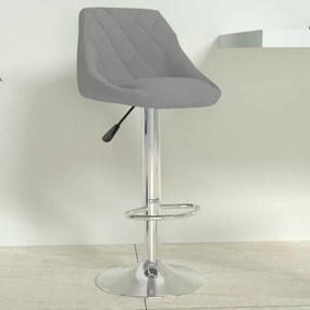 vidaXL Banco de bar veludo cinzento-claro