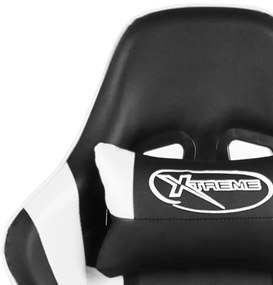 Cadeira de gaming giratória PVC branco