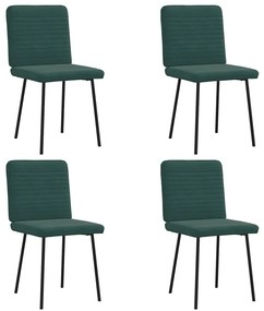 Cadeiras de jantar 4 pcs veludo verde-escuro