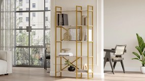 Estante VG4 – Mármore Branco e Dourado – 87,5x175x30 cm