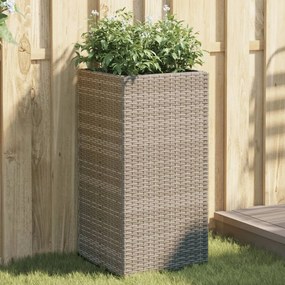 vidaXL Vaso/floreira de jardim 2 pcs 40x40x80 cm vime PE cinzento