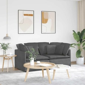 vidaXL Sofá modular com almofadas tecido corduroy cinzento-escuro