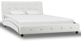 280313 vidaXL Estrutura de cama 120x200 cm couro artificial branco