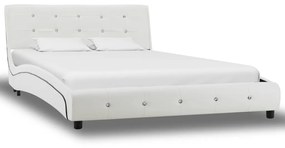 vidaXL Estrutura de cama 120x200 cm couro artificial branco