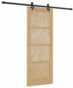 Porta Deslizante com Conjunto de Ferragem 'ORKDAL'Madeira Maciça de Pi