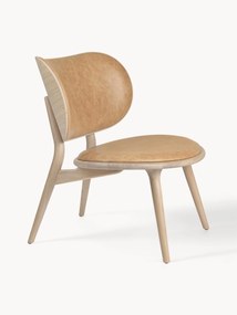 Leather Lounge Chair Rock with Wooden Legs, Handmade