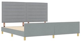 Estrutura de Cama vidaXL em Cinza Claro, 200x200 cm, Tecido