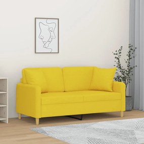 Sofá Foster - De 2 Lugares e 2 Almofadas Decorativas - Cor Amarelo - 1