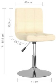 Cadeiras de jantar giratórias 2 pcs tecido cor creme