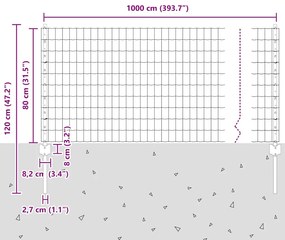 Conjunto de Cerca de Jardim Conjunto de 2 Aço Galvanizado Grande