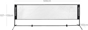 Conjunto de rede de badminton 500 x 103 x 155 cm preto