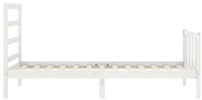 Cama sem colchão 90x190 cm madeira de pinho maciça branco