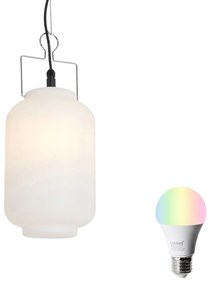 LED Candeeiro de suspensão exterior inteligente branco 20cm com Wifi A60 - Pion Moderno