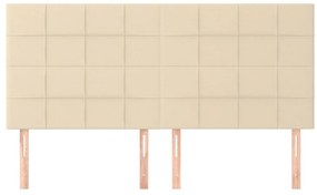 Cabeceira de cama 4 pcs tecido 100x5x78/88 cm creme