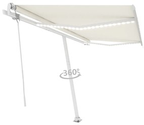 Toldo automático com LED e sensor de vento 450x350 cm cor creme