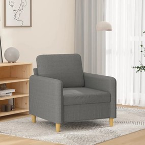349074 vidaXL Poltrona 60 cm tecido cinzento-escuro