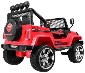 Jipe elétrico para Crianças NEW Raptor DRIFTER 4 x 4, 12V Rodas Espuma EVA, Assento couro Vermelho