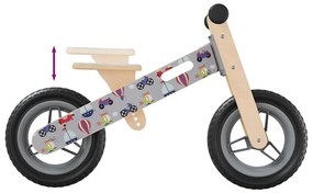 Bicicleta de equilíbrio para crianças com estampa cinzento