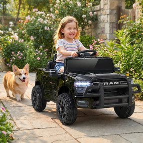 Carro Elétrico Infantil Todo-o-Terreno para crianças 3 a 6 anos, 96,5 x 61 x 48,5 cm, Comando à Distância, Preto