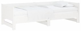 Sofá-cama de puxar 2x(90x200) cm pinho maciço branco