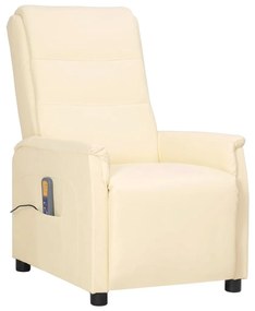 338952 vidaXL Cadeira de massagens couro artificial cor creme