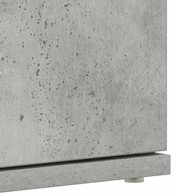 Guarda-Sapatos Cinza Concreto 80x39x180 cm de Madeira de Engenharia