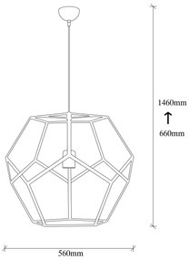 Candeeiro de Teto Degirmen – Preto e Bronze – 56 cm