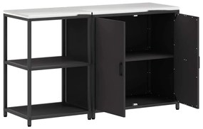 Conjunto de Armazenamento de Cozinha com prateleira 2 pcs Preto