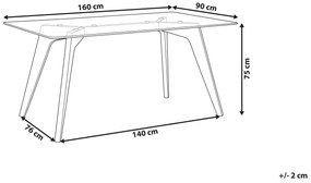 Mesa de jantar com tampo de vidro 160 x 90 cm HUDSON Beliani