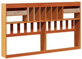 Cabeceira com arrumação 200 cm pinho maciço castanho-mel