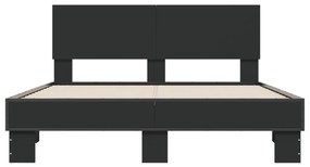 Estrutura de cama 120x190 cm derivados de madeira/metal preto