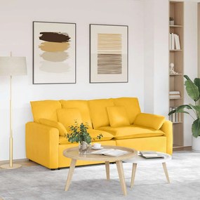 vidaXL Sofá modular com almofadas amarelo-claro
