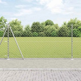 vidaXL Conjunto de Postes de Cerca Prateado 10 x 1.2 m Aço Galvanizado