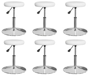 Cadeiras de jantar 6 pcs couro artificial branco