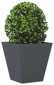 Vaso/floreira de jardim 2 pcs 30x30x30 cm aço antracite