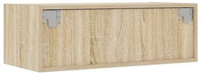 Móvel de TV com luzes LED 75x35,5x25 cm carvalho sonoma