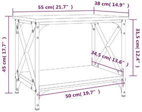 Mesa de apoio 55x38x45 cm derivados de madeira carvalho sonoma