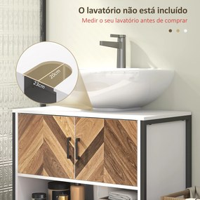 Móvel para Lavatório (não incluido) Pousar Móvel Casa de Banho com 2 Portas e Compartimento Aberto para Lavatório com ou sem Pedestral 80x40x60 cm Bra
