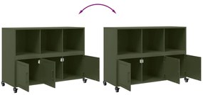 Aparador 100,5x39x72 cm aço verde-azeitona