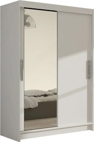Roupeiro Closico 128, Branco, 200x120x58cm, 106 kg, Portas para roupeiro: Deslizante, Número de prateleiras: 5, Número de prateleiras: 5