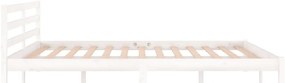 Estrutura de cama 160x200 cm pinho maciço branco
