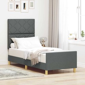 Estrutura de Cama vidaXL Cinza Escuro 80x200 cm Tecido
