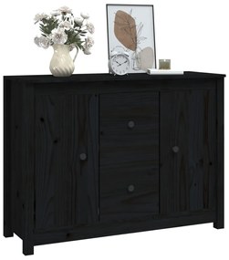 Aparador 100x35x74 cm madeira de pinho maciça preto