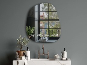 Autocolante para espelho S32 – Hey! Wash your hands.