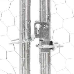 Canil exterior para cães com corredor 3x3x1,9 m aço galvanizado