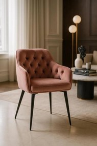 Cadeira Salle Veludo - Rosa