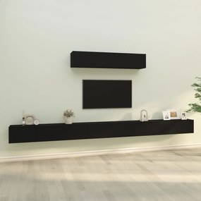 Conjunto móveis de TV 6 pcs madeira processada preto