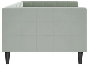 Sofá-cama 90x190 cm veludo cinzento-claro