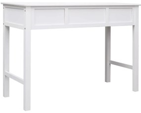 Secretária 108x45x76 cm madeira de paulownia maciça branco