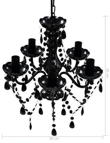 Lustre preto com 5 lâmpadas